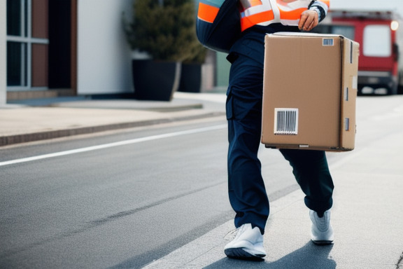 Delivery person carrying a package