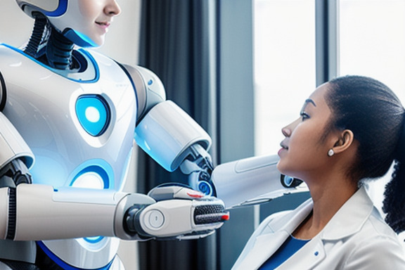 AI robot assisting in a medical setting